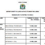 MABADILIKO ya Ratiba ya Usaili wa TAA, GST, MOI, CBE na IAE