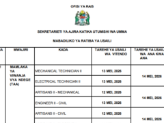 MABADILIKO ya Ratiba ya Usaili wa TAA, GST, MOI, CBE na IAE