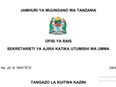 MAJINA ya Walioitwa Kazini UTUMISHI 24/04/2026