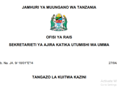 MAJINA ya Walioitwa Kazini UTUMISHI 27/04/2026