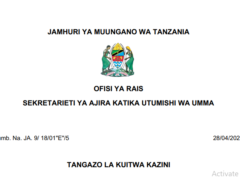MAJINA ya Walioitwa Kazini UTUMISHI 28/04/2026