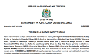 MAJINA ya Walioitwa Kwenye Usaili Utumishi 30/04/2026