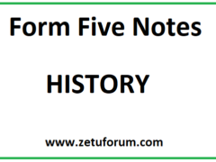 Form 5 History Notes All Topics New Syllabus PDF