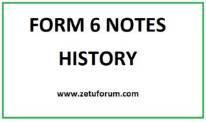 Form 6 History Notes All Topics