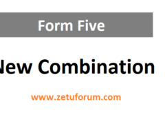 Form Five New Combination 2026/2027 (Combination Mpya)