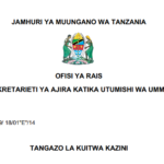 MAJINA ya Walioitwa Kazini UTUMISHI 15/05/2026