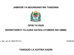 MAJINA ya Walioitwa Kazini UTUMISHI 15/05/2026