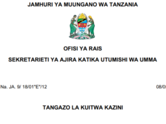 MAJINA ya Walioitwa Kazini UTUMISHI 08/05/2026