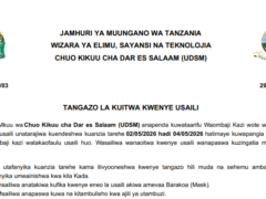 MAJINA ya Walioitwa Kwenye Usaili Chuo Kikuu Cha Dar es Salaam (UDSM)