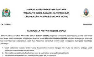 MAJINA ya Walioitwa Kwenye Usaili Chuo Kikuu Cha Dar es Salaam (UDSM)