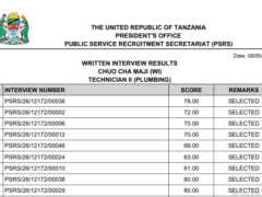 MATOKEO Ya Usaili Wa Kuandika Uliofanyika Tarehe 09/05/2026