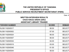 Matokeo Ya Usaili Wa Kuandika Chuo Kikuu Ardhi (ARU) Uliofanyika Tarehe 04/05/2026