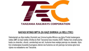 Nafasi za Kazi Tanzania Railways Corporation (TRC)