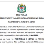 TANGAZO la Mabadiliko ya Tarehe ya Usaili wa Vitendo na Mahojiano Mei 2026