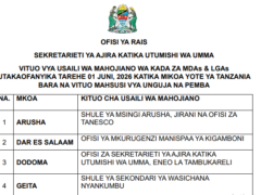 VITUO vya Usaili wa Mahojiano wa Kada za MDAs & LGAs Utakaofanyika Tarehe 01 Juni 2026