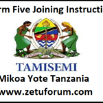 TAMISEMI: Form Five Joining Instruction 2025/2026 (Shule Zote)