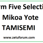 Form Five Selection 2026/2027 PDF Mikoa Yote Tamisemi