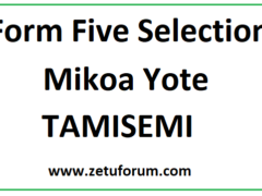 Form Five Selection 2026/2027 PDF Mikoa Yote Tamisemi