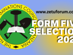 Form Five Selection Mkoa wa Arusha 2026/2027
