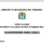TANGAZO LA Kuahirishwa Kwa Usaili Uliopangwa Kufanyika 10/06/2026