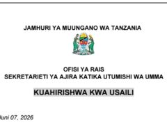 TANGAZO LA Kuahirishwa Kwa Usaili Uliopangwa Kufanyika 10/06/2026