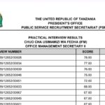 MATOKEO ya Usaili wa Vitendo Uliofanyika 11/06/2026