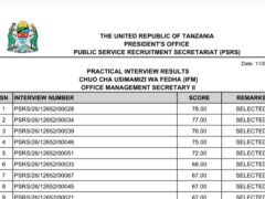 MATOKEO ya Usaili wa Vitendo Uliofanyika 11/06/2026