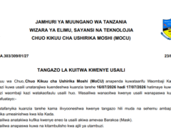 MAJINA ya Walioitwa Kwenye Usaili Chuo Kikuu cha MOCU 24/06/2026