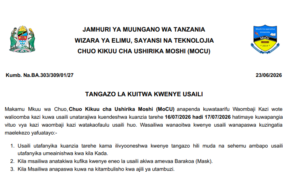 MAJINA ya Walioitwa Kwenye Usaili Chuo Kikuu cha MOCU 24/06/2026