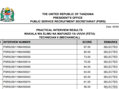 MATOKEO ya Usaili wa Vitendo Uliofanyika Tarehe 09/06/2026