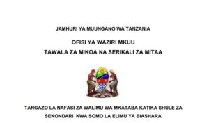 NAFASI 400 za Kazi Walimu Mikoa Mbalimbali Juni 2026