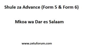 Shule za Advance Mkoa wa Dar es Salaam