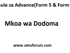 Shule za Advance Mkoa wa Dodoma (Form 5 & Form 6)